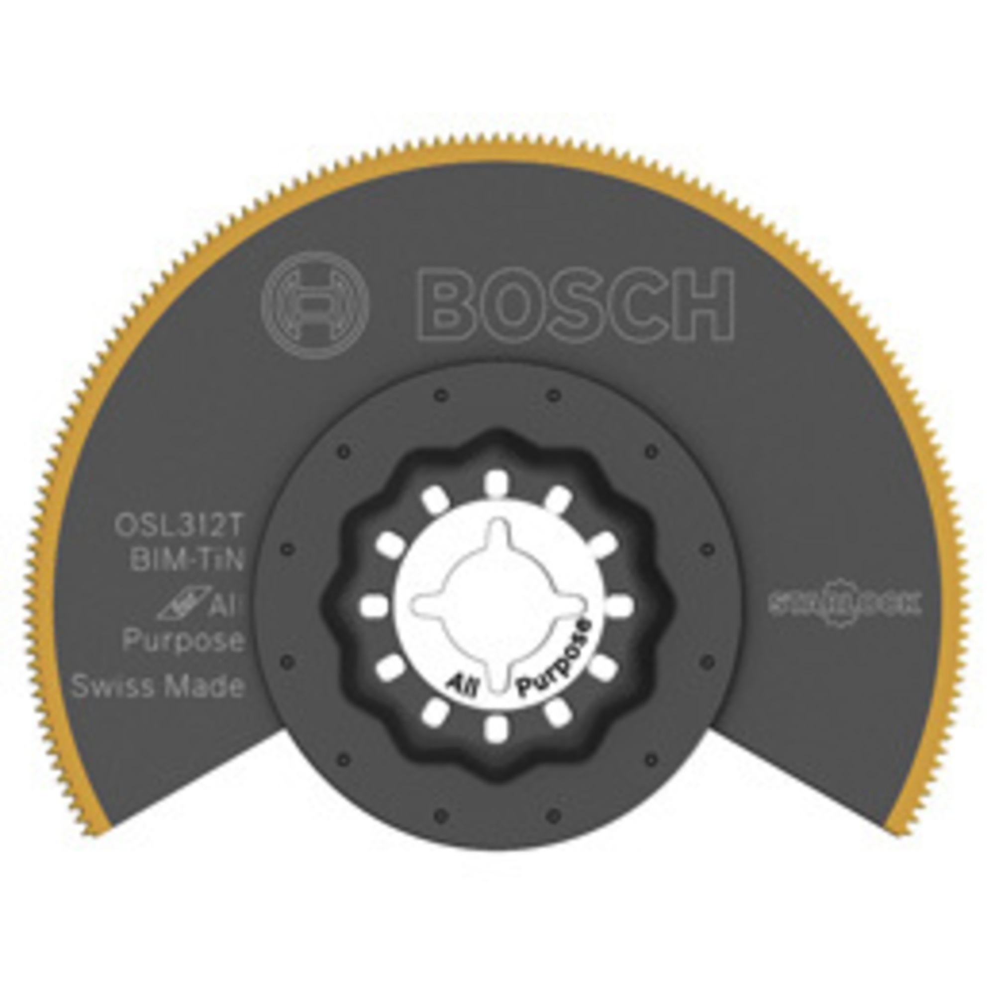 Bosch Starlock Oscillating Multi-Tool Blade — 3.5in., Titanium Bi-Metal, Segmented, Model# OSL312T